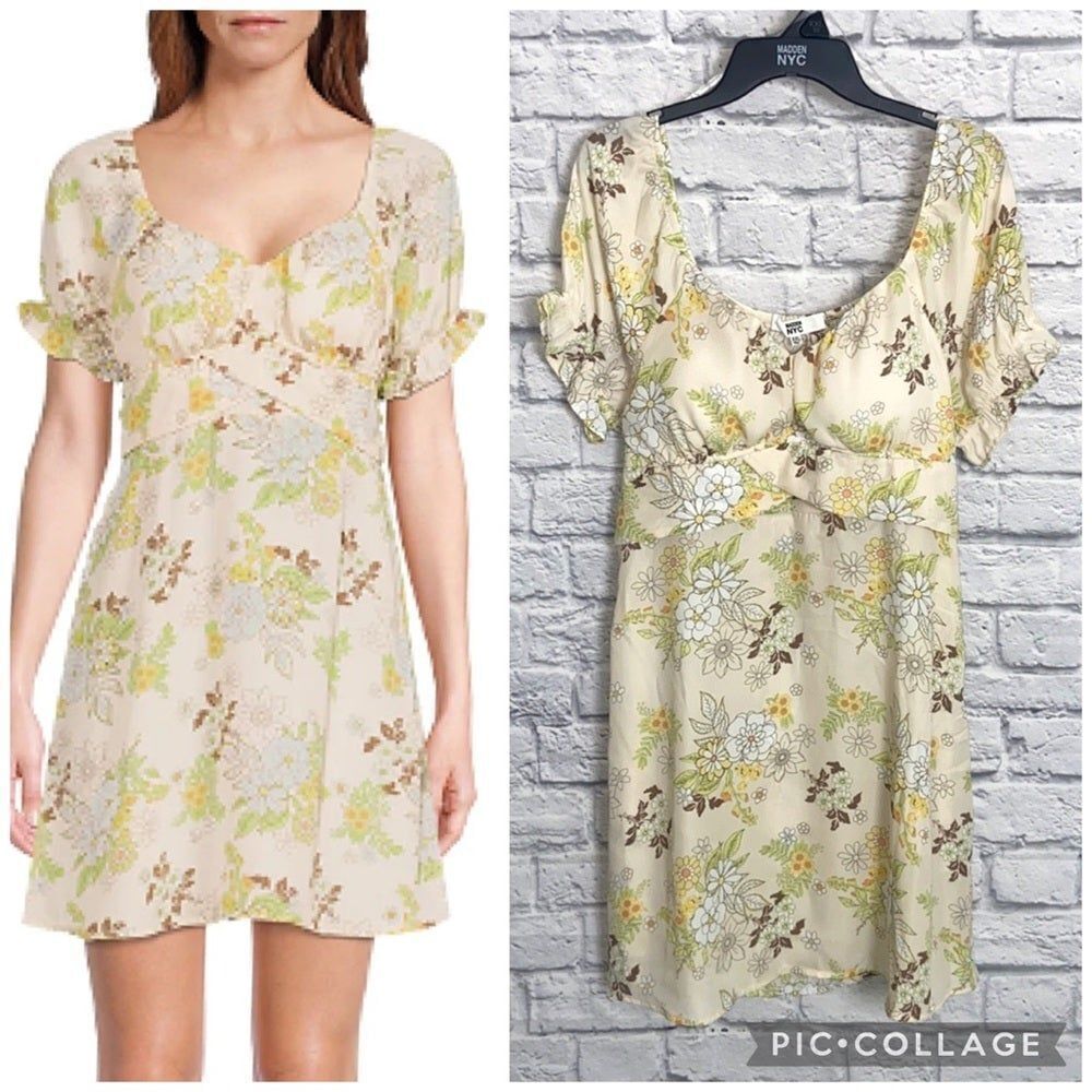 Madden NYC Floral Cottagecore Peasant Mini Dress Juniors XXL (19)